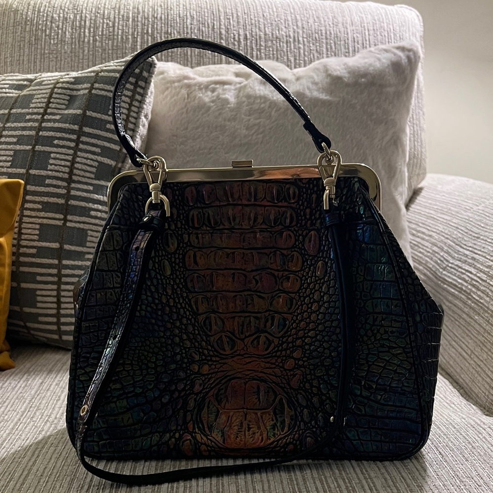 Brahmin Iridescent Crocodile Embossed Shoulder Bag - Picture 5 of 9